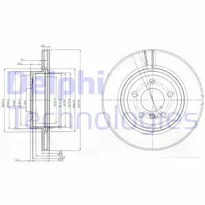 BG3938 DELPHI Tarcza hamulcowa przód wentylowana
