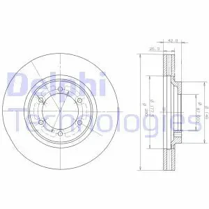 BG3936 DELPHI Tarcza hamulcowa przód wentylowana