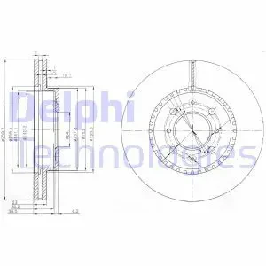 BG3965 DELPHI Tarcza hamulcowa przód wentylowana