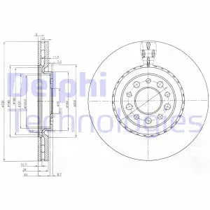 Tarcza hamulcowa przód wentylowana ALFA ROMEO 159 DELPHI