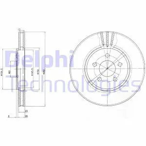 Tarcza hamulcowa przód wentylowana CHRYSLER SEBRING II DELPHI