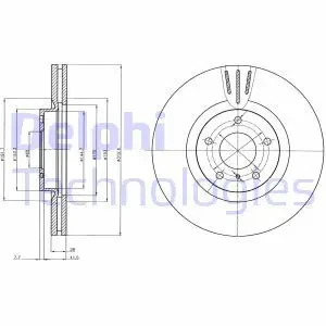 BG4107 DELPHI Tarcza hamulcowa przód wentylowana
