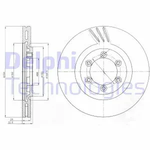 BG4112 DELPHI Tarcza hamulcowa przód wentylowana