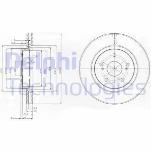 BG4131 DELPHI Tarcza hamulcowa przód wentylowana