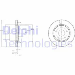 Tarcza hamulcowa przód wentylowana VW ROUTAN DELPHI
