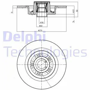 Tarcza hamulcowa tył RENAULT SCÉNIC 2 DELPHI