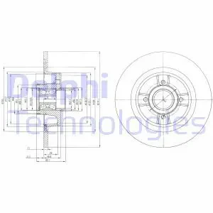 Tarcza hamulcowa tył RENAULT MEGANE I DELPHI