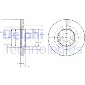 Tarcza hamulcowa przód wentylowana FORD USA EDGE DELPHI