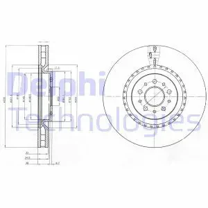 Tarcza hamulcowa przód wentylowana ALFA ROMEO 156 DELPHI