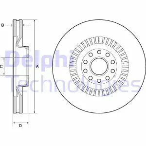 Tarcza hamulcowa przód wentylowana AUDI A6 C6 DELPHI