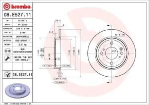 09.E528.11 BREMBO Tarcza hamulcowa