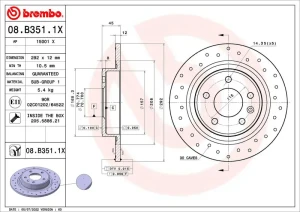 Tarcza hamulcowa OPEL ASTRA J BREMBO