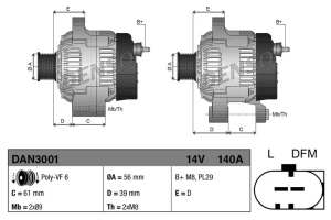 1.9 TDI, 2.0 TDI, 1.6 TDI, 2.0 FSI, 1.6 VW GOLF PLUS 5 Alternator