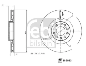 186033 FEBI BILSTEIN Tarcza hamulcowa