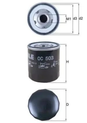 Filtr oleju CITROËN C8 MAHLE