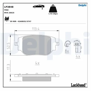 Zestaw klocków hamulcowych, hamulce tarczowe TOYOTA PROACE DELPHI