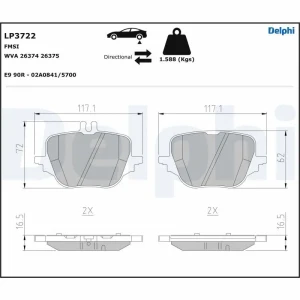 Zestaw klocków hamulcowych, hamulce tarczowe MERCEDES-BENZ None DELPHI