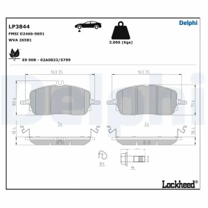 Zestaw klocków hamulcowych, hamulce tarczowe MERCEDES-BENZ None DELPHI