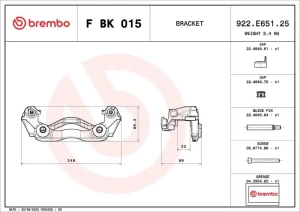 Mocowanie zacisku hamulca - zestaw MERCEDES-BENZ SPRINTER B907 BREMBO