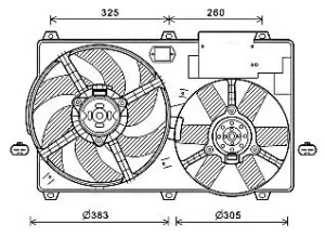 Wentylator, chłodzenie silnika FIAT DUCATO 2.3 JTD, 2.8 JTD, 2.0 JTD AVA QUALITY COOLING