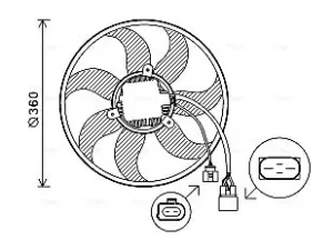 Wentylator, chłodzenie silnika SKODA OCTAVIA 1 1.4 16V AVA QUALITY COOLING