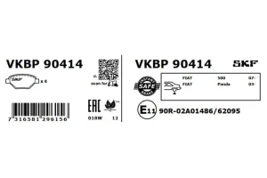 Zestaw klocków hamulcowych, hamulce tarczowe FIAT IDEA SKF