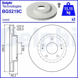 Tarcza hamulcowa HYUNDAI None DELPHI