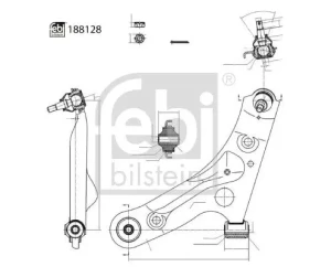 Wahacz, zawieszenie koła SUZUKI ALTO VII 1.0, 1.0 LPG FEBI BILSTEIN