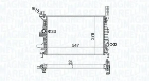 1.0 FORD FOCUS III Chłodnica, układ chłodzenia silnika MAGNETI MARELLI