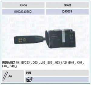 510033438501 MAGNETI MARELLI Przełącznik zespolony manetka