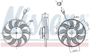 Wentylator, chłodzenie silnika VW PASSAT B8 2.0 TDI, 1.8 TSI, 1.4 TSI NISSENS