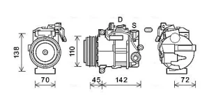 E 350, E 220, E 400, E 200, E 250, E 300, E 320 MERCEDES-BENZ KLASA E C207 Kompresor, klimatyzacja AVA QUALITY COOLING