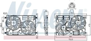Wentylator, chłodzenie silnika FORD FOCUS III 1.5, 2.0 TDCi, 1.5 TDCi NISSENS