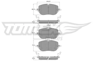 Tomex brakes zestaw klocków hamulcowych, hamulce tarczowe MERCEDES-BENZ C W206 TOMEX Brakes