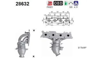 2.0, 1.8 16V, 2.0 Flex, 2.0 16V Katalizator PEUGEOT 407 AS