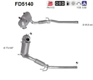 1.6 TDI VW POLO V Filtr sadzy / filtr cząstek stałych, układ wydechowy AS