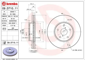 09.D710.11 BREMBO Tarcza hamulcowa