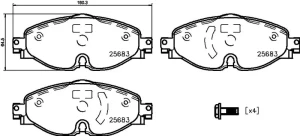 P 85 147E BREMBO Zestaw klocków hamulcowych, hamulce tarczowe