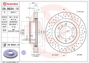 Tarcza hamulcowa TOYOTA 4 RUNNER V BREMBO