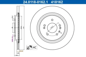Tarcza hamulcowa HYUNDAI SANTA FE IV ATE