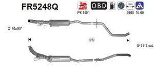2.0 PEUGEOT 508 I Filtr sadzy / filtr cząstek stałych, układ wydechowy AS