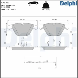 Zestaw klocków hamulcowych, hamulce tarczowe BMW 6 E63 DELPHI