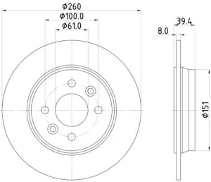 8DD 355 135-231 HELLA Tarcza hamulcowa