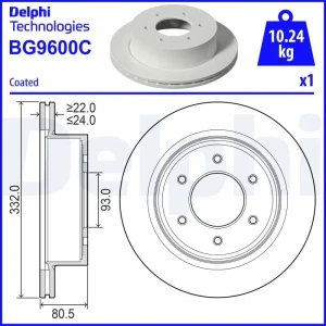 Tarcza hamulcowa FORD USA None DELPHI