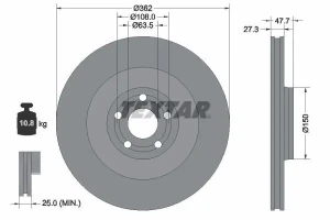 Tarcza hamulcowa FORD FOCUS IV TEXTAR