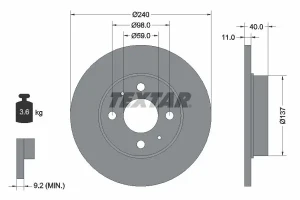 Tarcza hamulcowa FIAT PANDA II TEXTAR