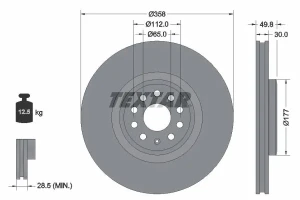 Tarcza hamulcowa SKODA ENYAQ TEXTAR