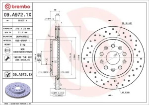 09.A972.1X BREMBO Tarcza hamulcowa