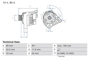 1.4 FIAT DOBLO Alternator