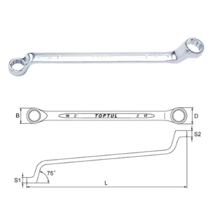 AAEI1719 TOPTUL Toptul klucz oczkowy odgięty 17x19mm